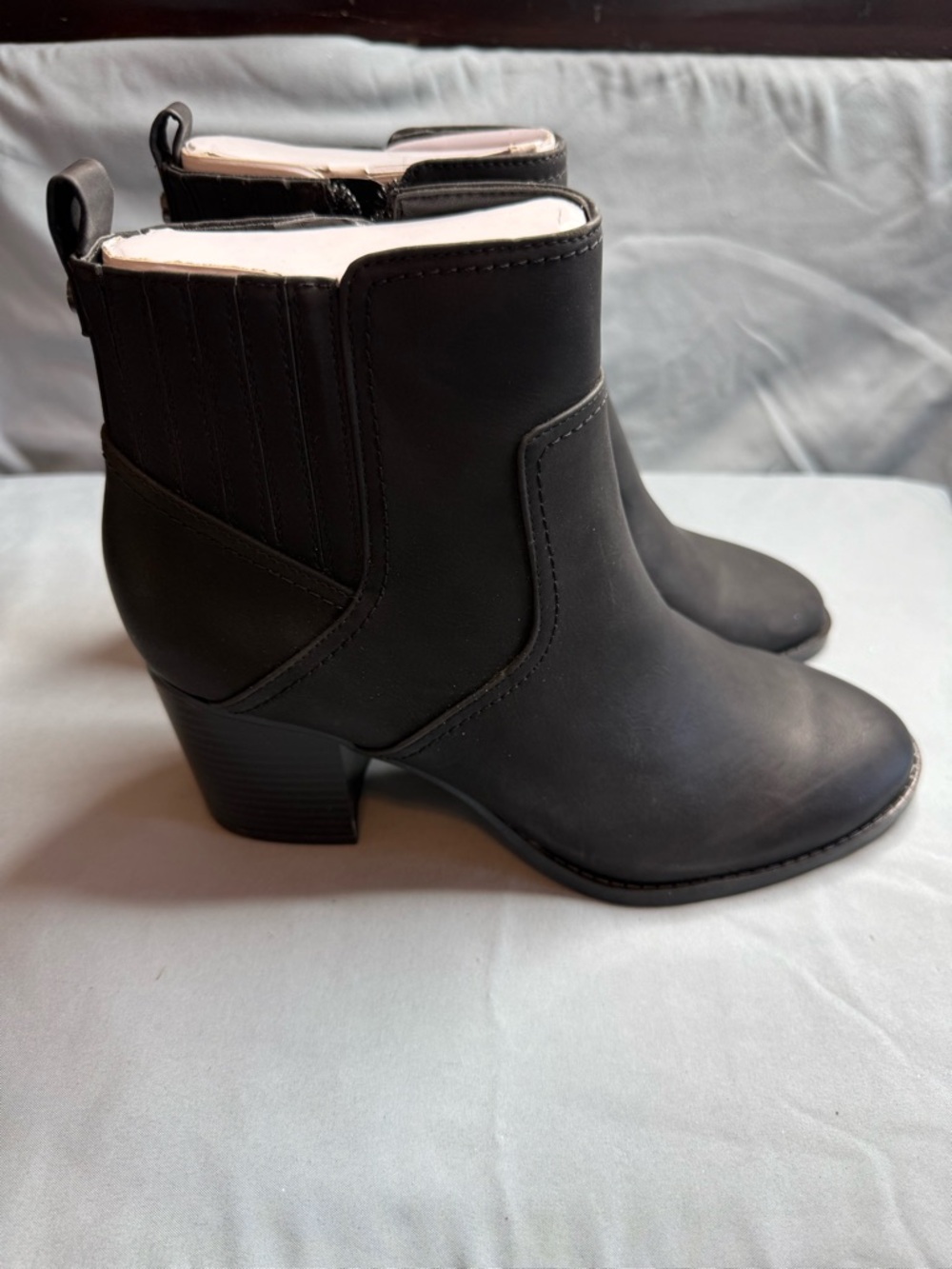 Bandolino Black Matte Ankle Booties with Block Heel